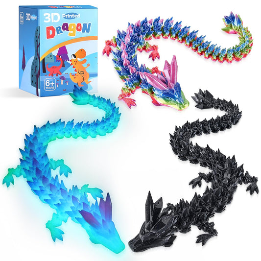TXB3DOK crystal dragon glow in the dark for ambient desk decor