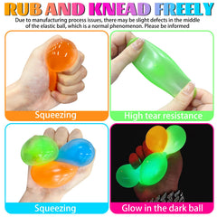 TXP glow sticky ball assortment in pink orange blue green for visual stimulation