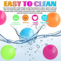 TXP glow sticky ball washable material showing easy cleanup