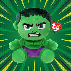 TY Beanie Babies Hulk side view: compact 6 inch plush for display.