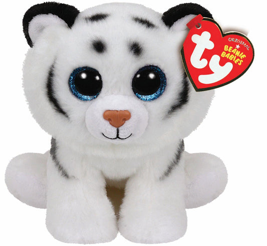 Ty Beanie Babies Tundra white tiger, 6-inch plush, cuddly companion for play and display.