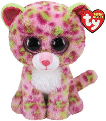 Ty Beanie Boos Lainey leopard showcases pink-green fur for eye-catching decor.