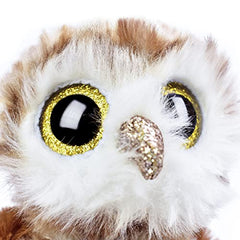 Ty Percy Barn Owl Beanie Boo side profile, vivid multicolor design sparks imagination.