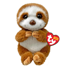 Ty Stella Brown Sloth Beanie Bellies pose: soft cuddle companion for kids