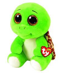 Ty Turbo the Turtle 15cm plush toy, front view, soft fur for comforting hugs