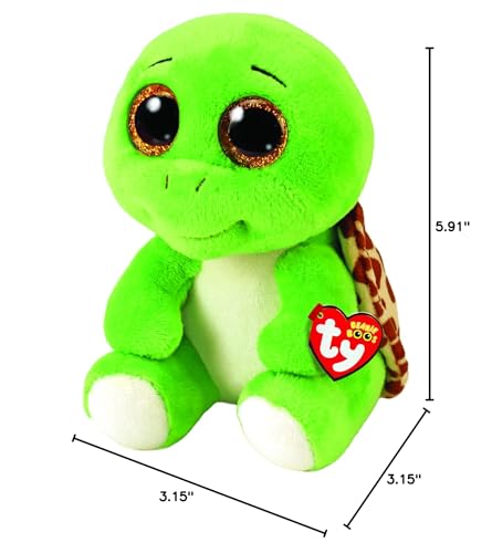 Ty Turbo the Turtle 15cm plush toy, side view, ideal for imaginative play and collection
