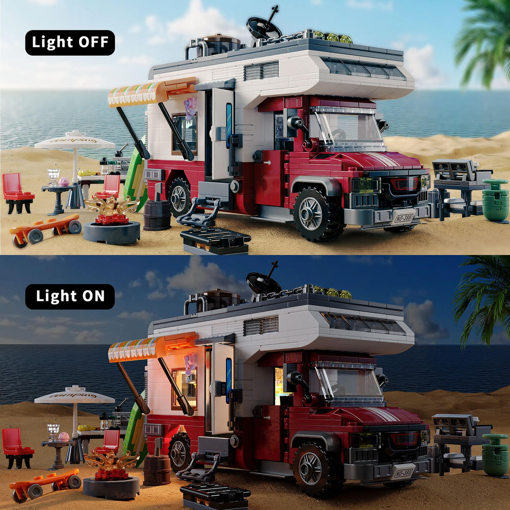 TYCOLE City Camper Van parasol scene with dessert for daytime fun.