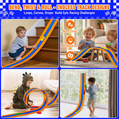 Tyholoo soft waterproof TPE material for durable, kid-friendly track play.