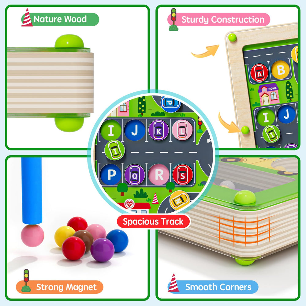 Tymokcall Magnetic Maze wood-material quality adds natural warmth and durability.