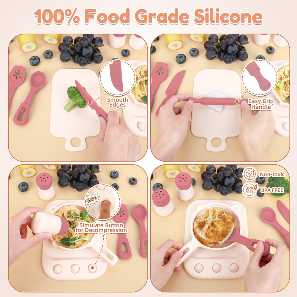 TYRY.HU silicone pan enhances safe pretend cooking for toddlers.