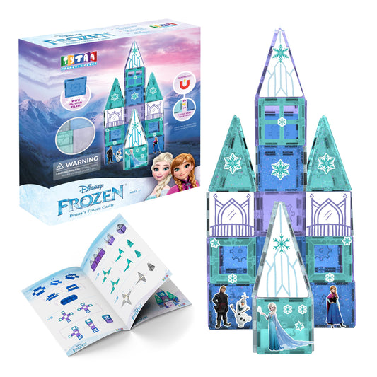Tytan Disney Frozen magnetic tiles castle 68-piece set encourages imaginative castle building.