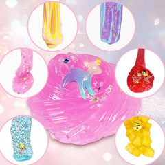 Tzsofesko blue-white swirl slime showcases color-mixing possibilities for kids.
