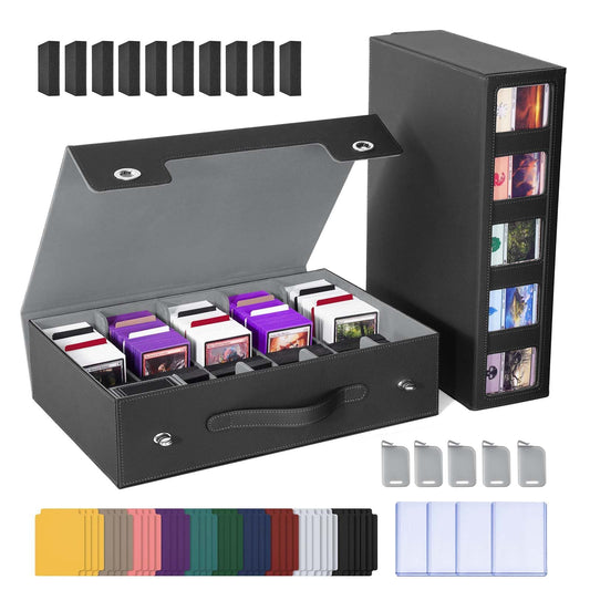 UAONO 5-row storage box front view highlights spacious capacity for unsleeved cards
