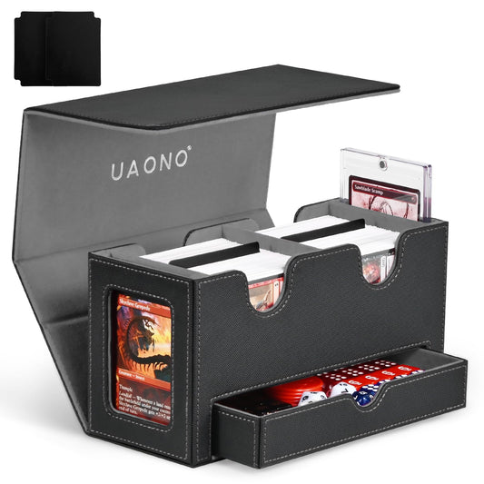 UAONO card deck box two commander windows for quick identity check