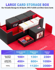 UAONO card storage box with dividers and stoppers for organized sorting.