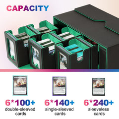 UAONO Deck Box with 35PT magnetic card-holders for secure organization.