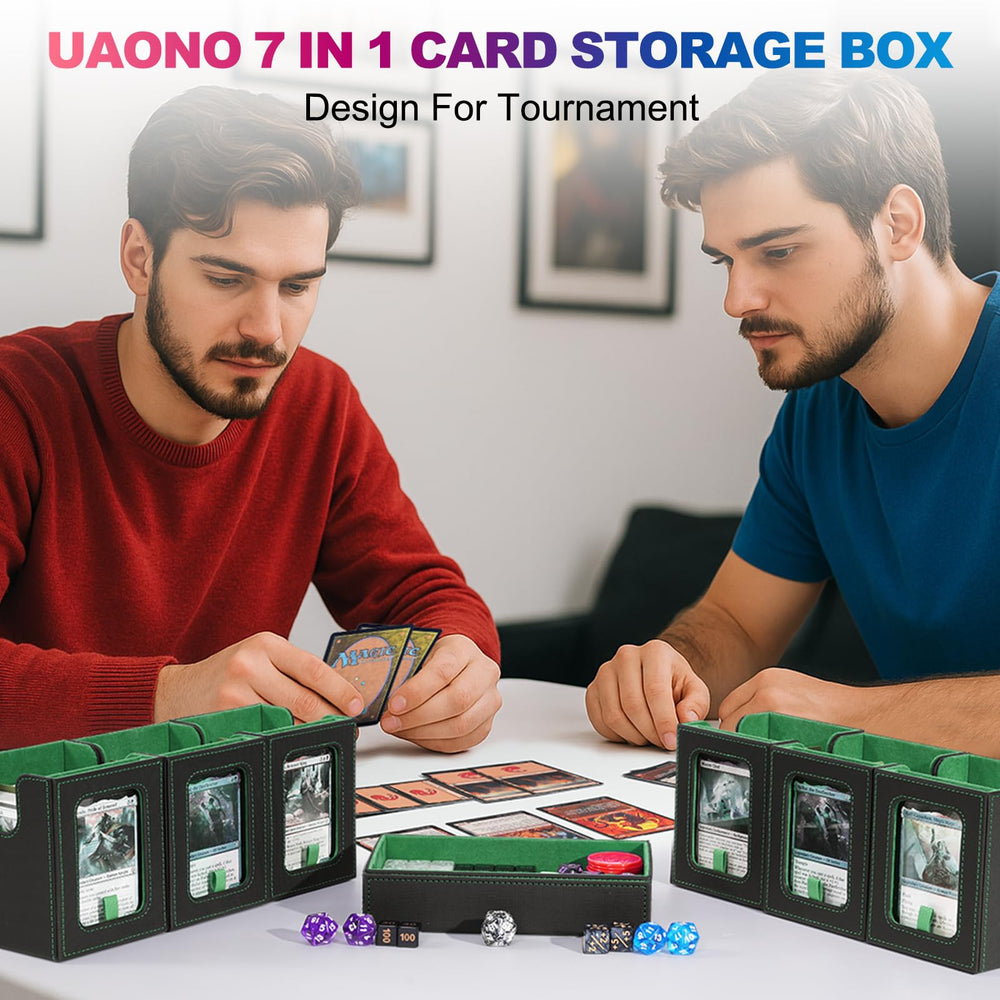 UAONO Commander Deck Box supports six decks with compact, organized storage.