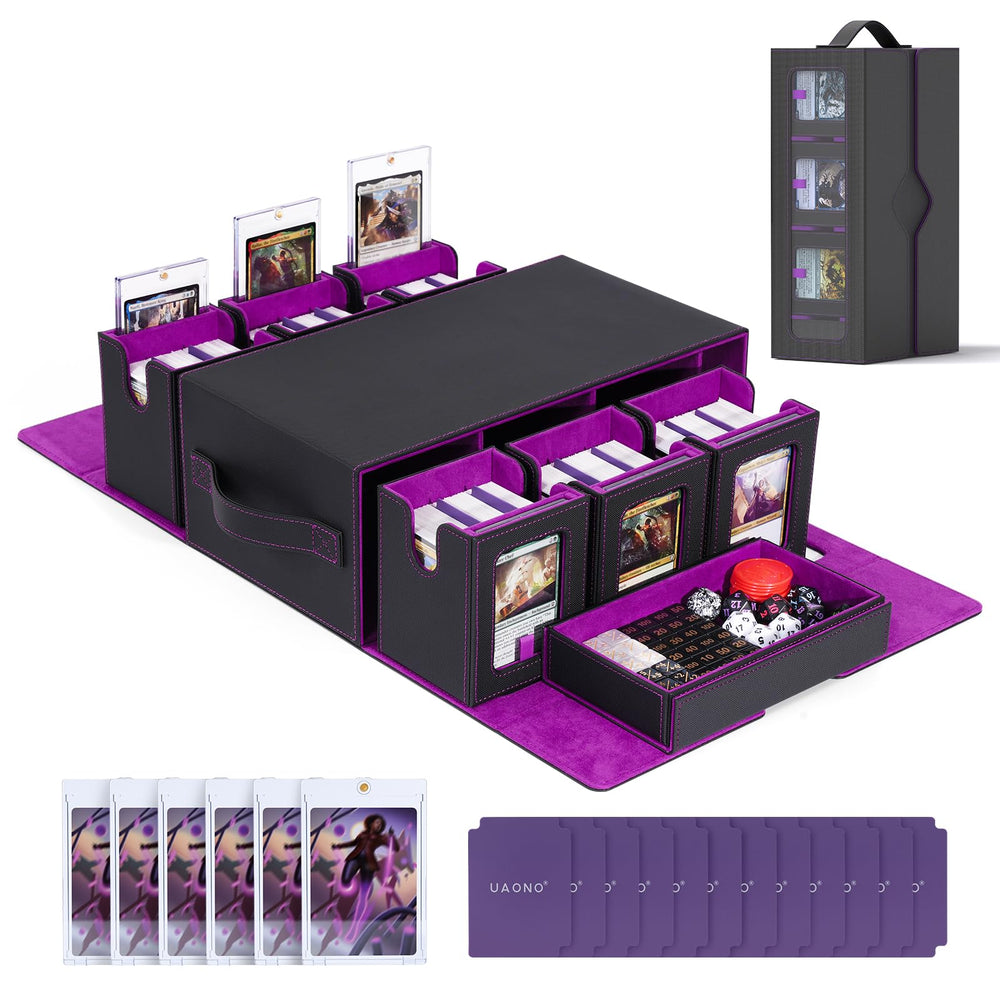 UAONO Commander deck box with six-deck modular design for quick setup and transport.