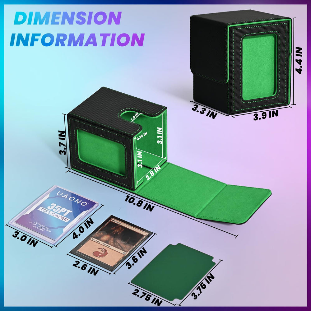 UAONO deck box magnetic closure keeps contents secure for travel and tournaments.