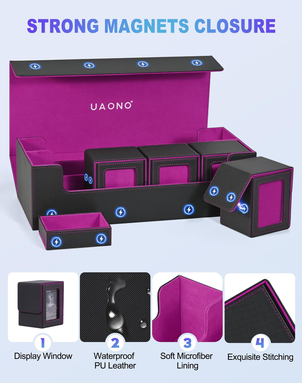UAONO leather interior card storage box protecting cards from scratches