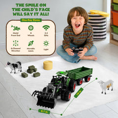Uarzt remote-control tractor stable on carpet for indoor use.