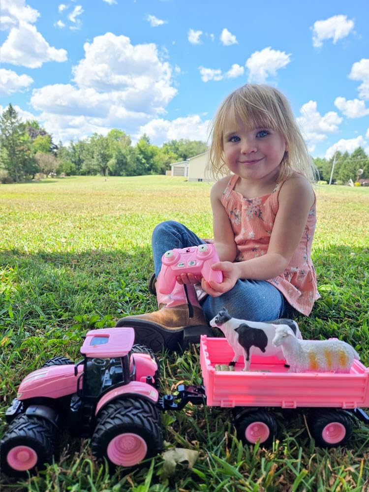 Uarzt Remote Tractor cow and sheep figures spark storytelling.