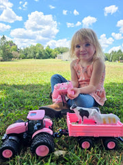 Uarzt Remote Tractor cow and sheep figures spark storytelling.