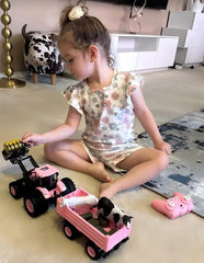 Uarzt Remote Tractor pink farm playset supports screen-free fun.