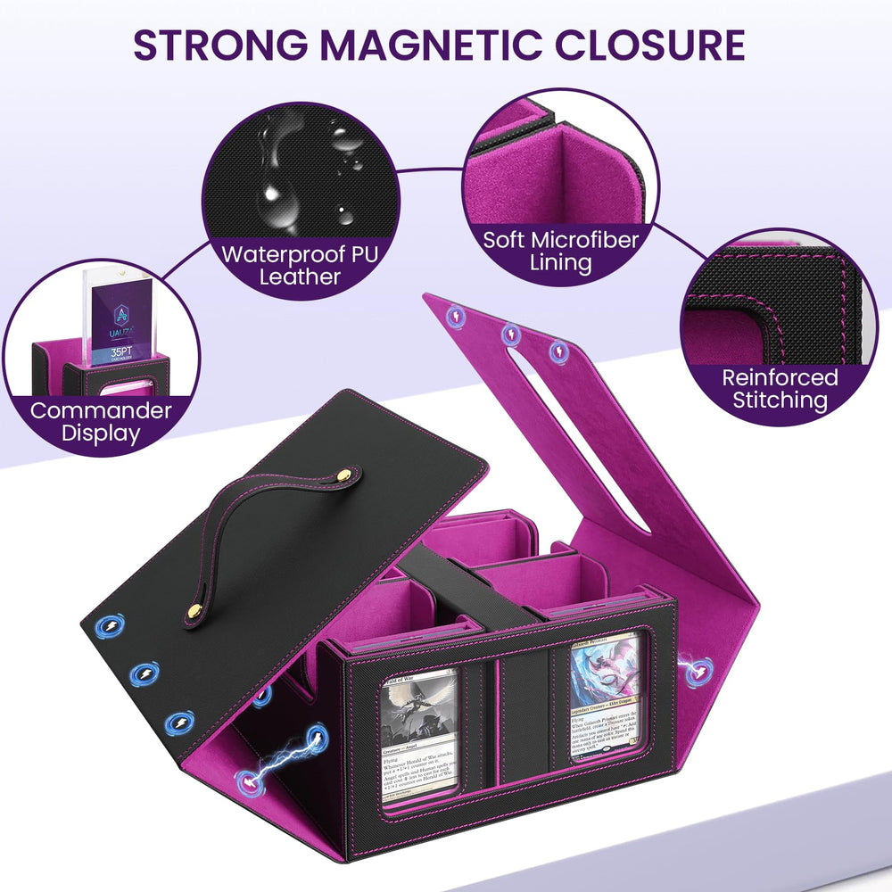 Dividers allow customizable organization within the storage box.