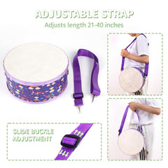 Purple Ubblove drum set for toddler play and rhythm development.