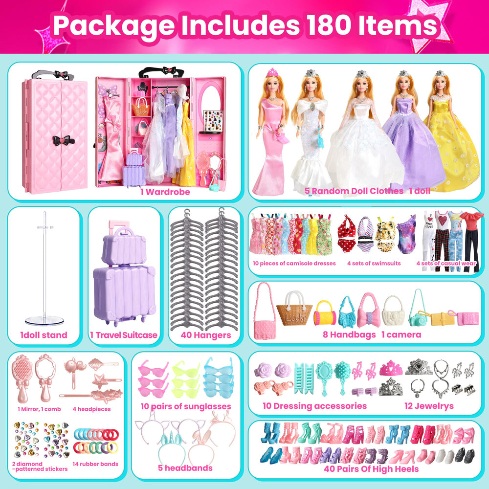 UCanaan 11.5-inch doll with dresses and accessories for creative dress-up