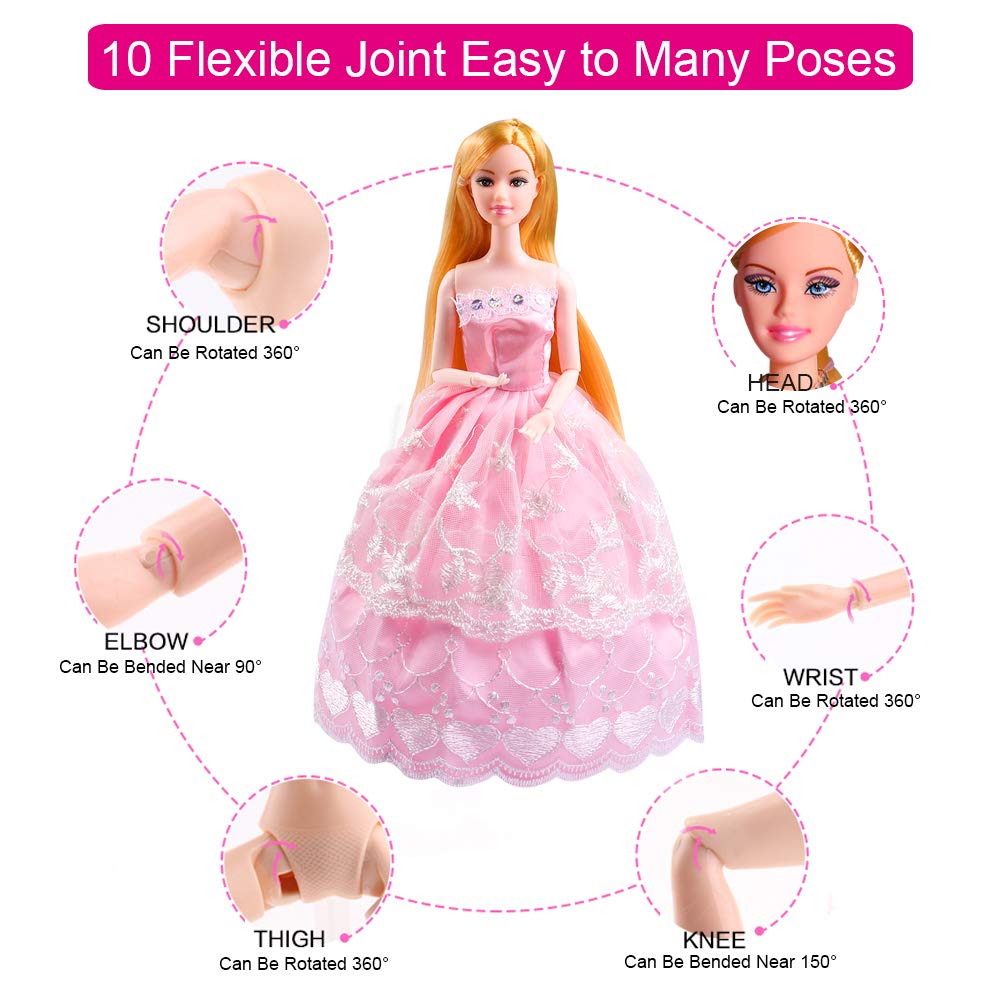 UCanaan doll accessories set with shoes, necklaces, and bags for complete outfits.