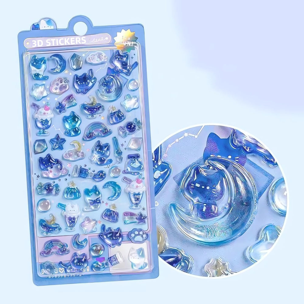 Uchyius 3D Puffy Stickers raised bubble design adds depth to phone cases.