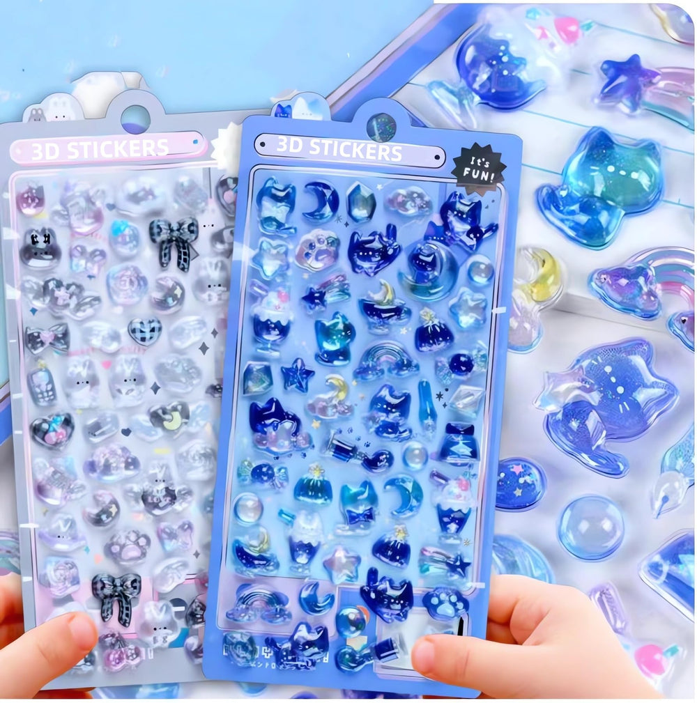 Uchyius 3D Puffy Stickers self-adhesive back for quick stick-on crafts.