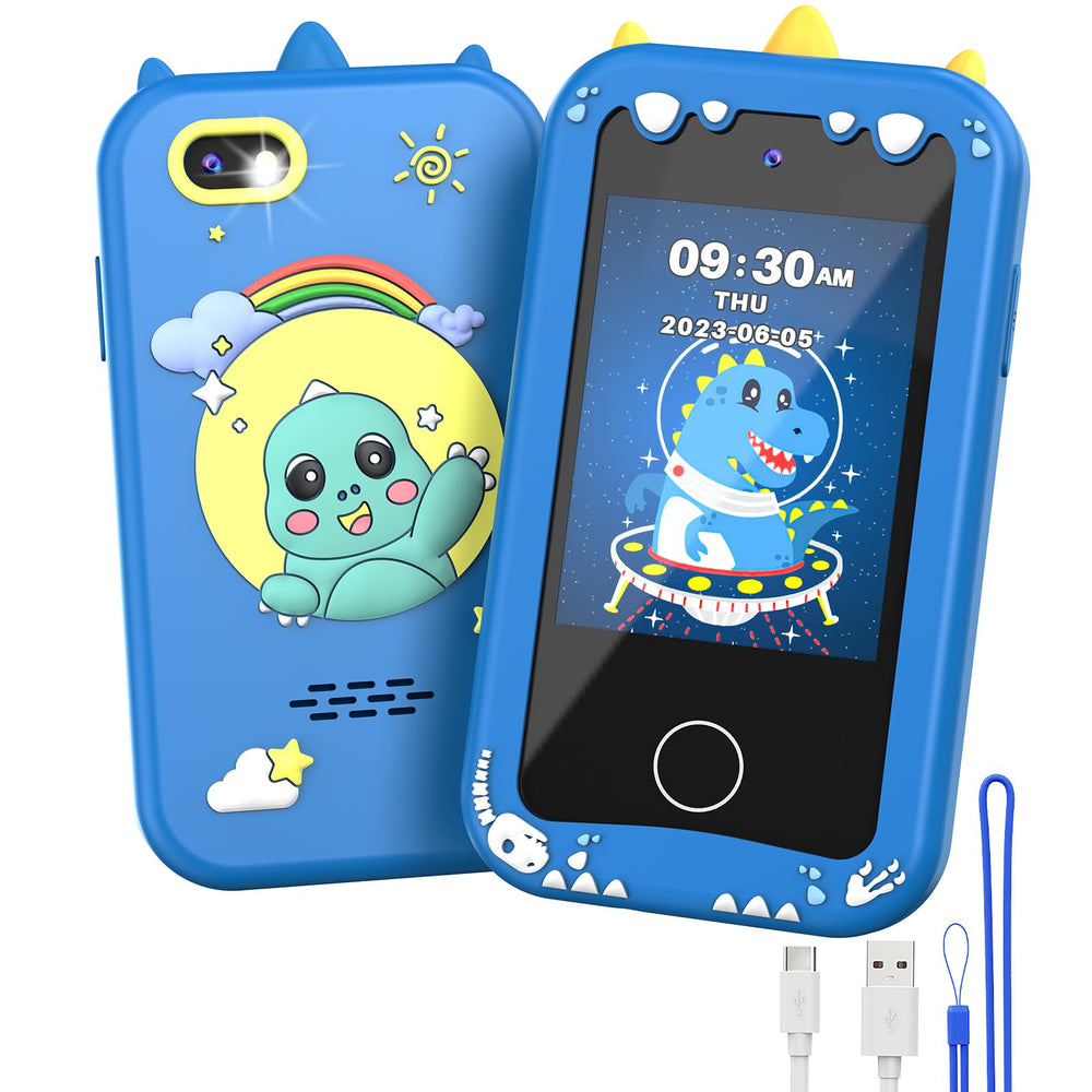 UCIDCI Dinosaur Kids Smart Phone with dual cameras for playful selfies and learning.