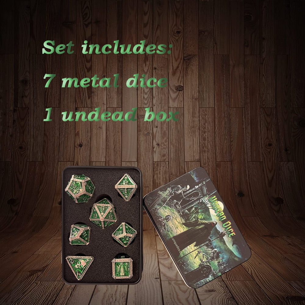 UD Unique Dice seven-piece polyhedral dice set ideal for D&D and other RPGs.