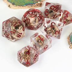 UDIXI Skull DND Dice design evokes a necromancer vibe on display.