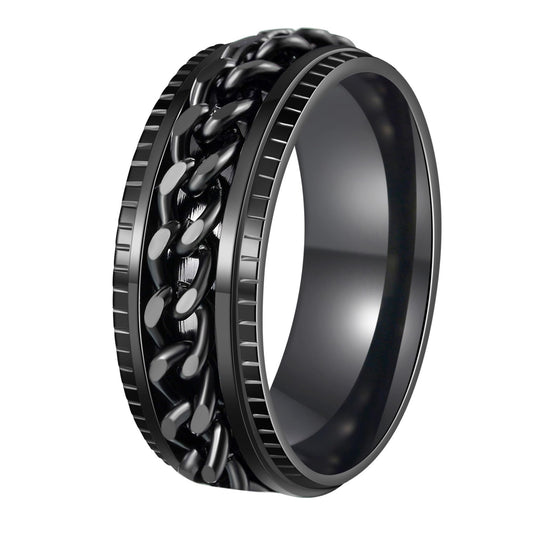 udolfly mens fidget ring titanium 8mm width for durable daily wear