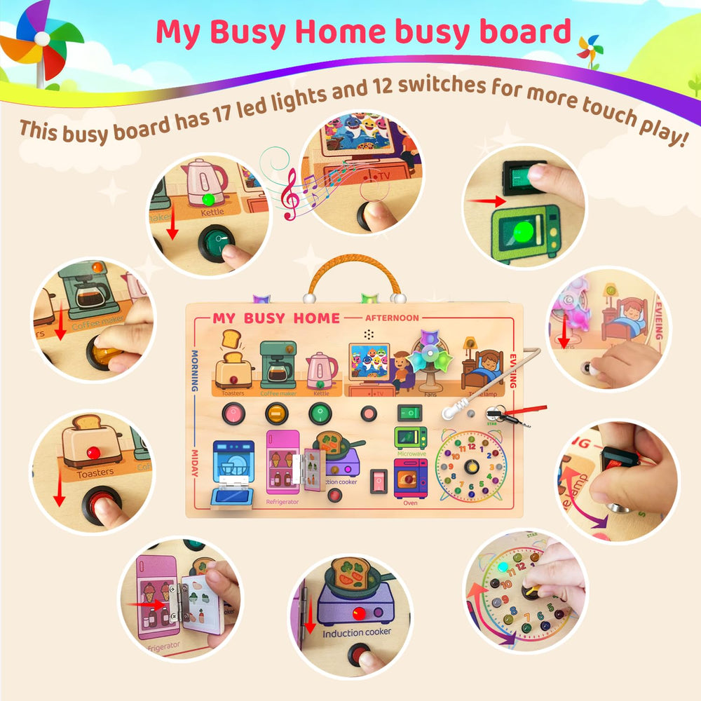 UdoUto Busy Home board key lock to strengthen finger dexterity and problem solving.