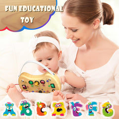 UdoUto Busy Board back alphabet letters support early literacy exploration