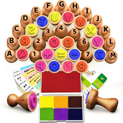 UdoUto wooden alphabet stamps for hands on word building and early literacy.