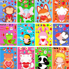 UDTAATO Valentine sticker set with 12 designs for classroom crafts and gifts