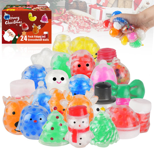 UDZRL 24-piece Christmas stress balls set for stocking stuffers and gifts