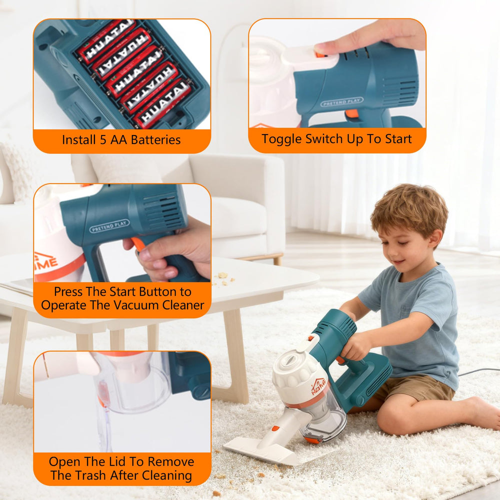 uehjxb Kids Vacuum Set Blue hands-on play encourages fine motor skills