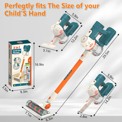 uehjxb Kids Vacuum Set Blue working suction demonstrates lifelike cleaning for sensory play