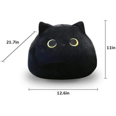 UEncounter Black Cat plush face close-up showing soft fabric, ideal for bedtime snuggles