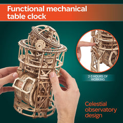 UGEARS decorative functional clock doubles as elegant wooden art for any room.