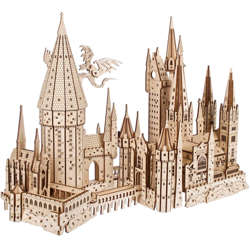 UGEARS Harry Potter Hogwarts Castle front view, ideal for eye-catching display and conversation
