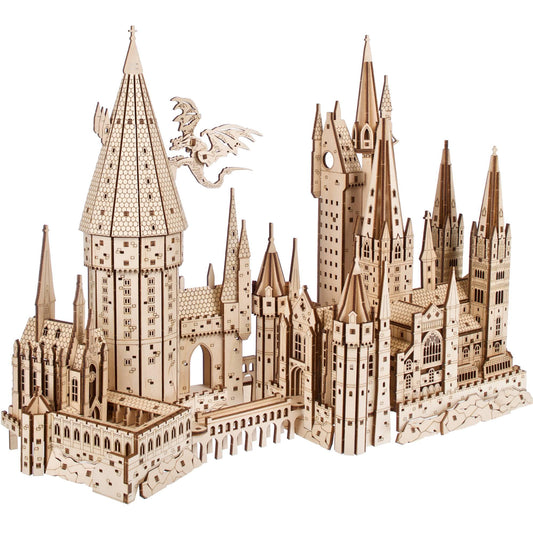 UGEARS Harry Potter Hogwarts Castle front view, ideal for eye-catching display and conversation
