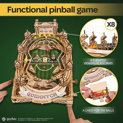 UGEARS Quidditch pinball bumpers and targets for reactive scoring moments